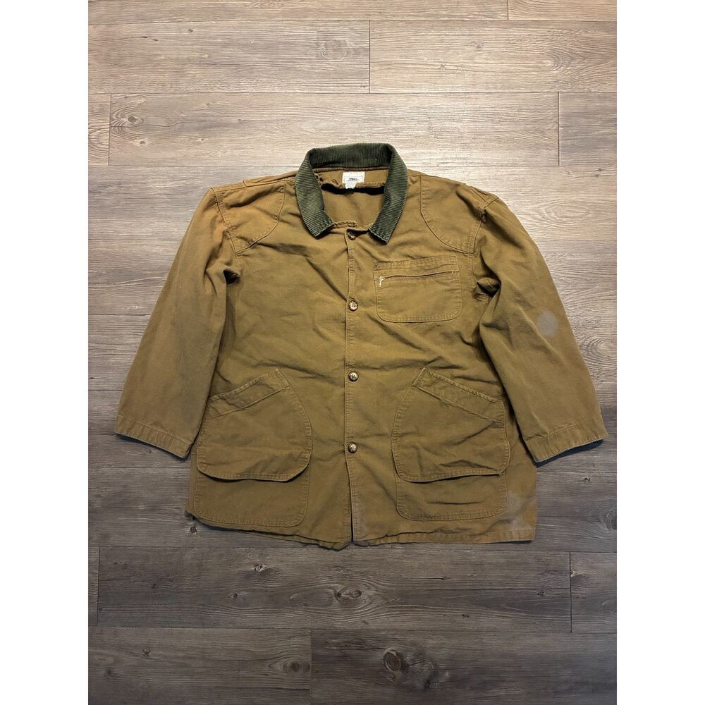 Vintage 1994 MCA Universal Jacket Brown Size L Corduroy Collared Hunting Promo